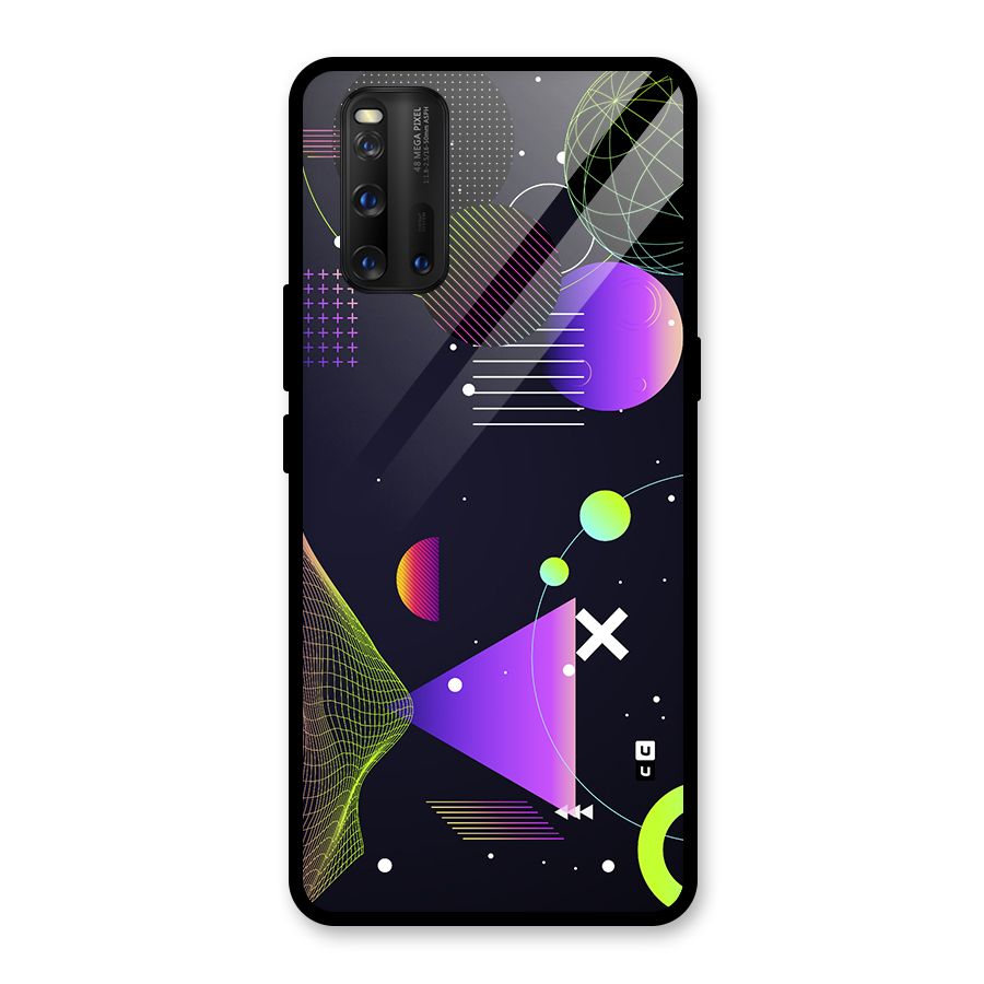 Geometrical Wireframe Glass Back Case for Vivo iQOO 3