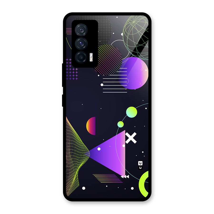 Geometrical Wireframe Glass Back Case for Vivo iQOO 7 5G