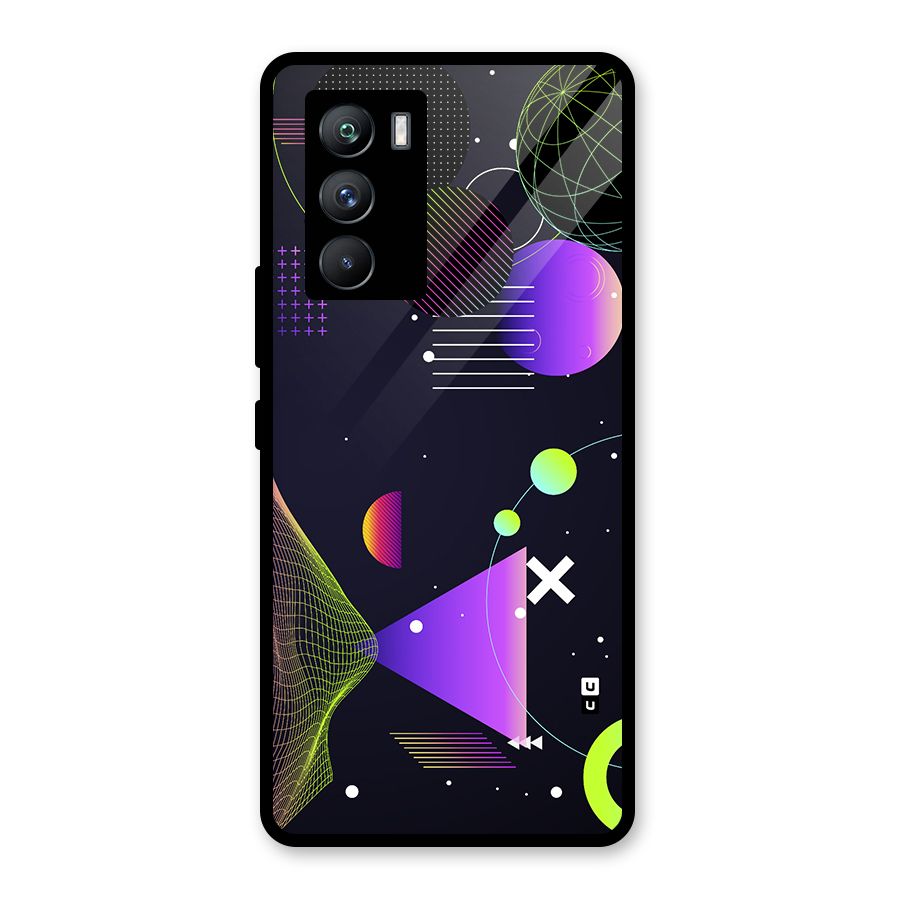 Geometrical Wireframe Glass Back Case for Vivo iQOO 9 SE