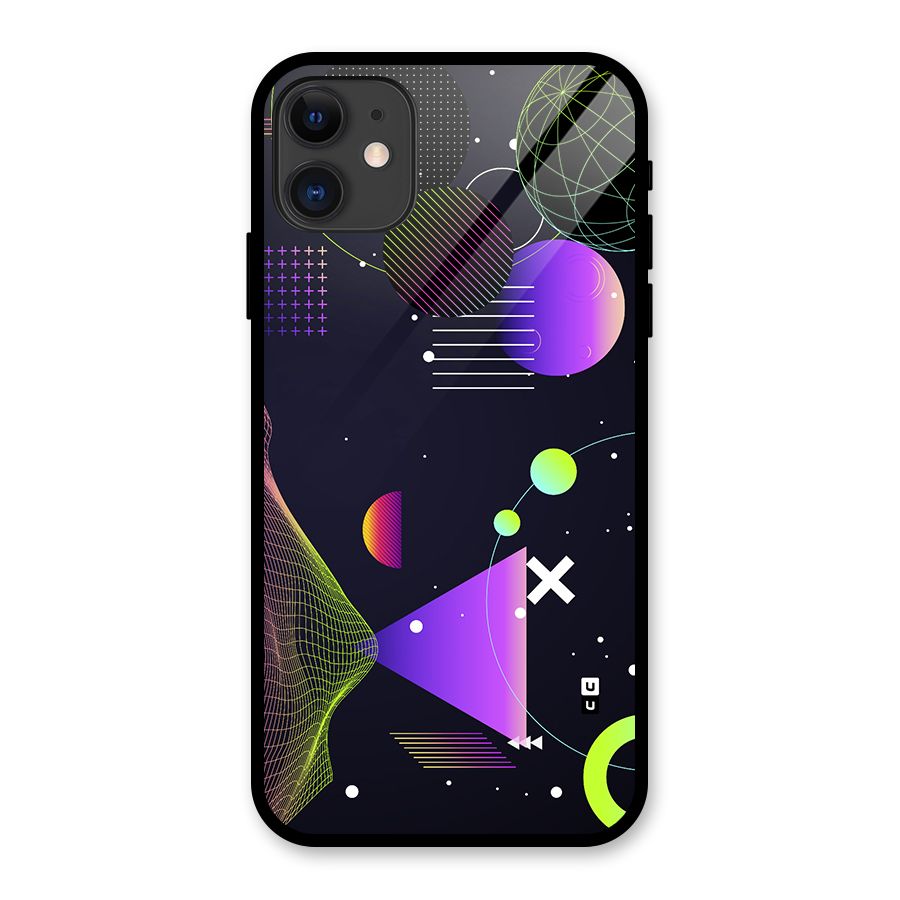 Geometrical Wireframe Glass Back Case for iPhone 11
