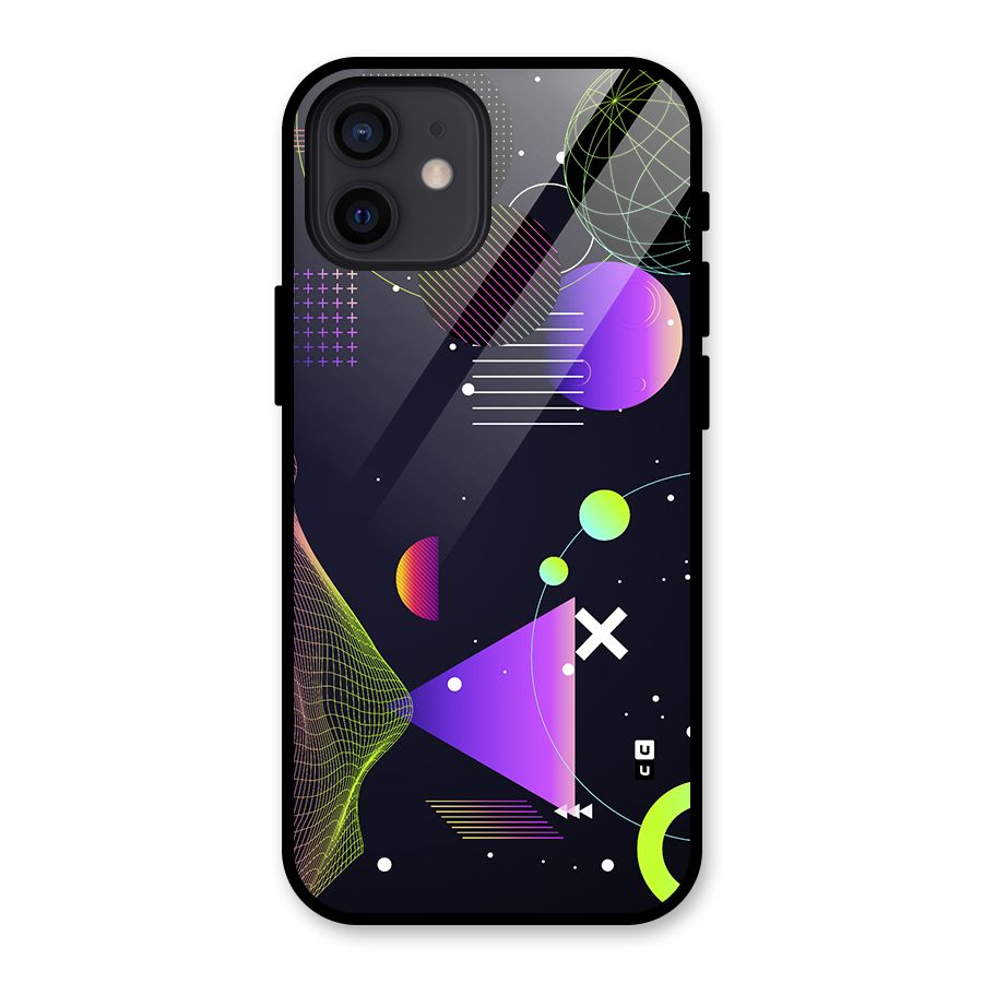Geometrical Wireframe Glass Back Case for iPhone 12