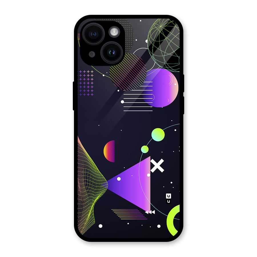 Geometrical Wireframe Glass Back Case for iPhone 14