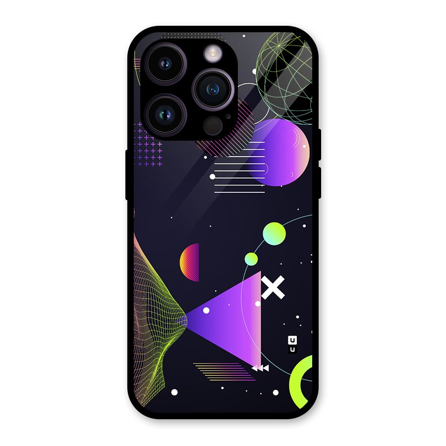 Geometrical Wireframe Glass Back Case for iPhone 14 Pro
