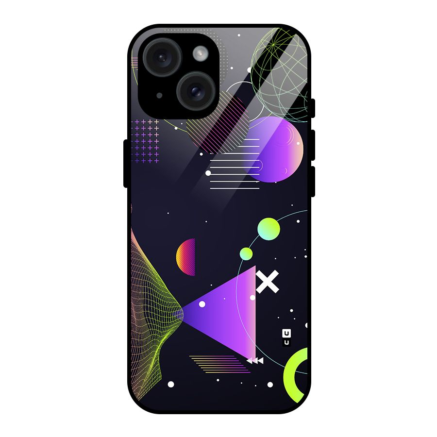 Geometrical Wireframe Glass Back Case for iPhone 15