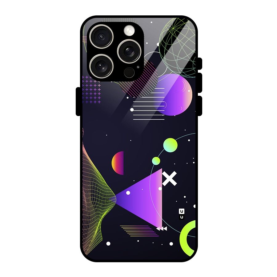 Geometrical Wireframe Glass Back Case for iPhone 15 Pro Max