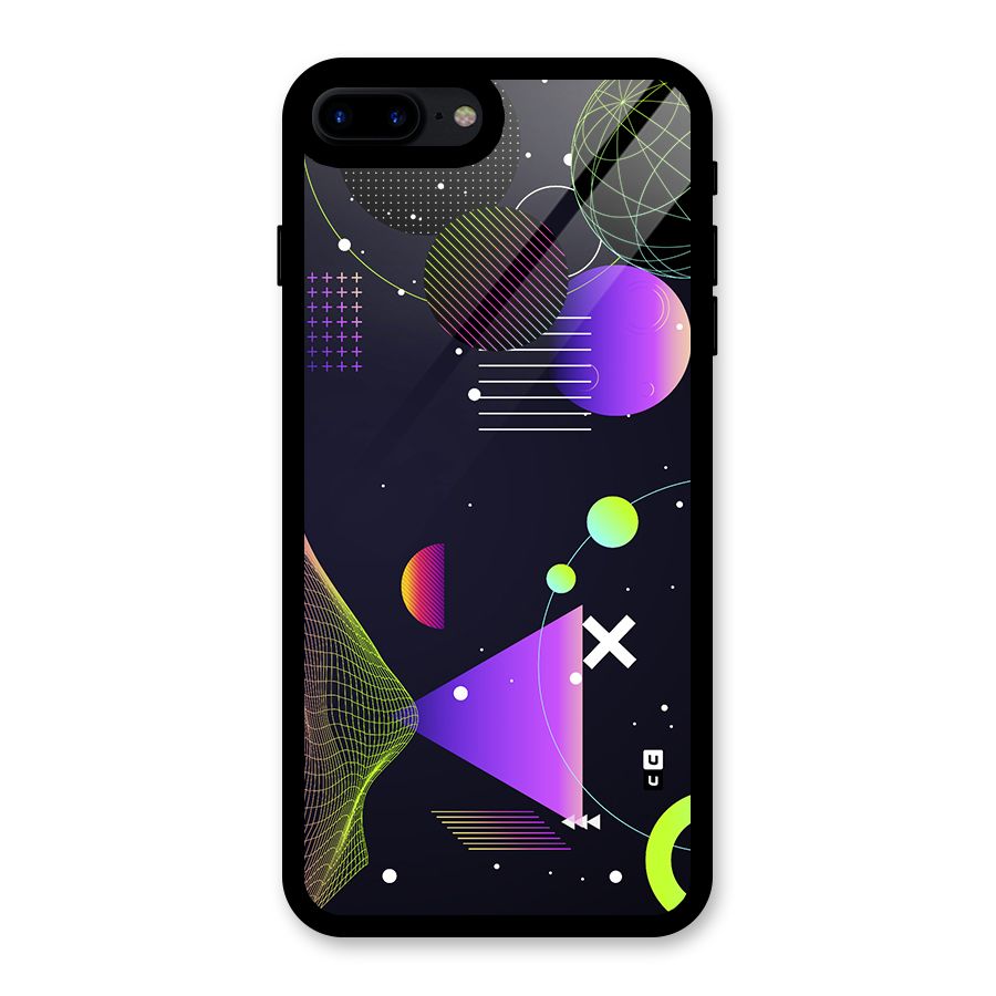 Geometrical Wireframe Glass Back Case for iPhone 8 Plus