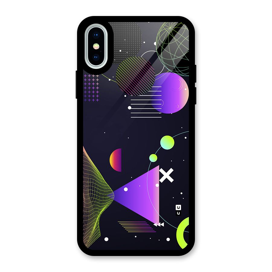 Geometrical Wireframe Glass Back Case for iPhone XS