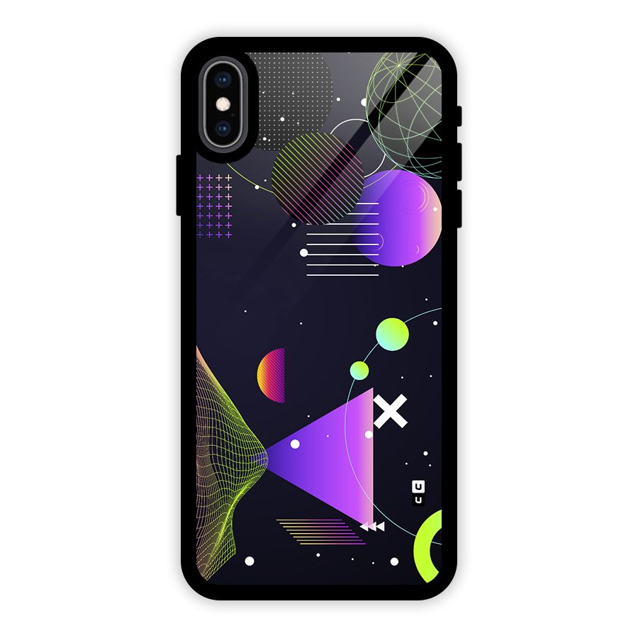 Geometrical Wireframe Glass Back Case for iPhone XS Max