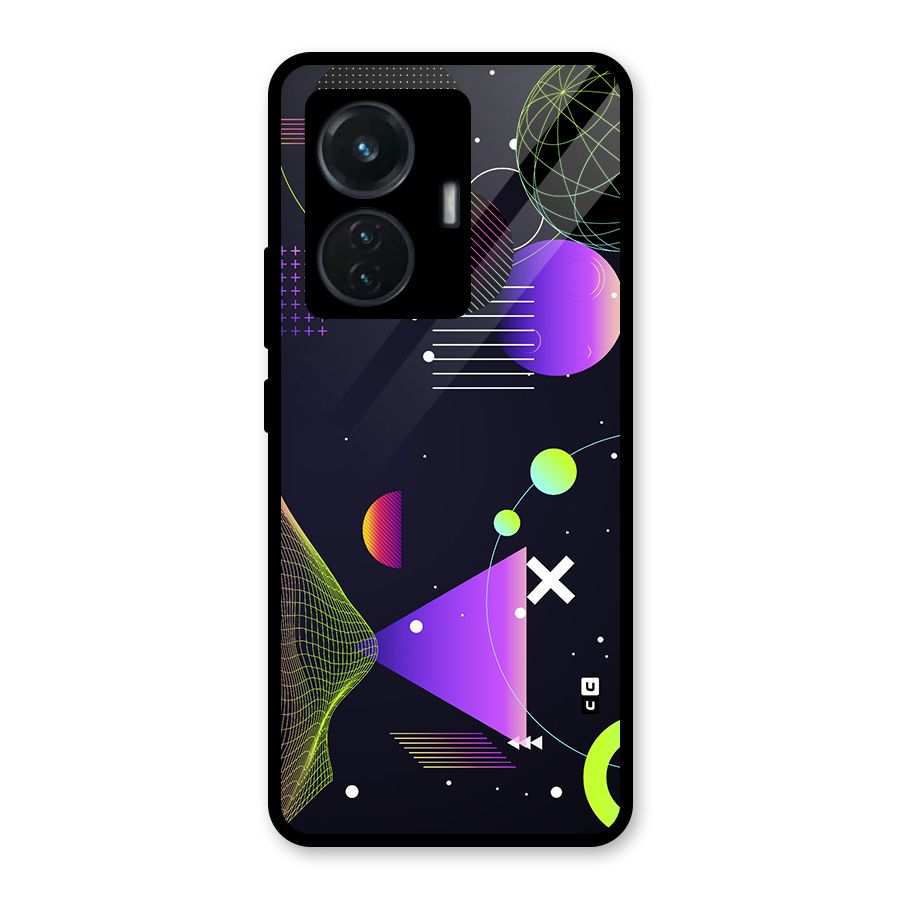 Geometrical Wireframe Glass Back Case for iQOO Z6 44W