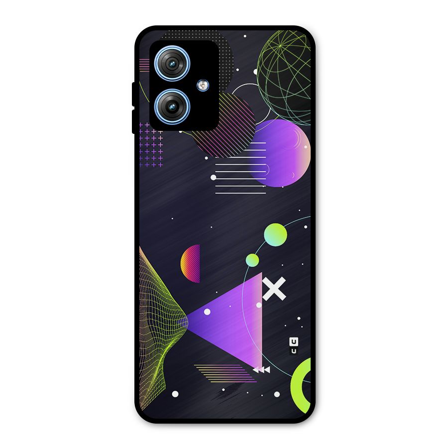Geometrical Wireframe Metal Back Case for Moto G54