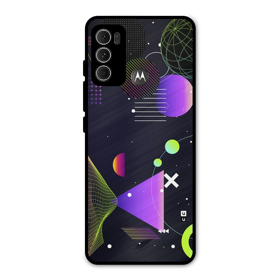 Geometrical Wireframe Metal Back Case for Moto G60