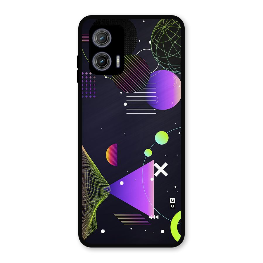 Geometrical Wireframe Metal Back Case for Moto G73