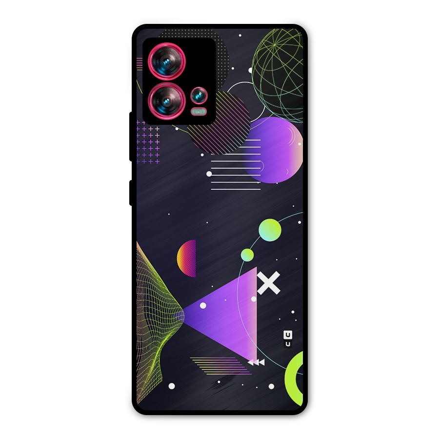 Geometrical Wireframe Metal Back Case for Motorola Edge 30 Fusion