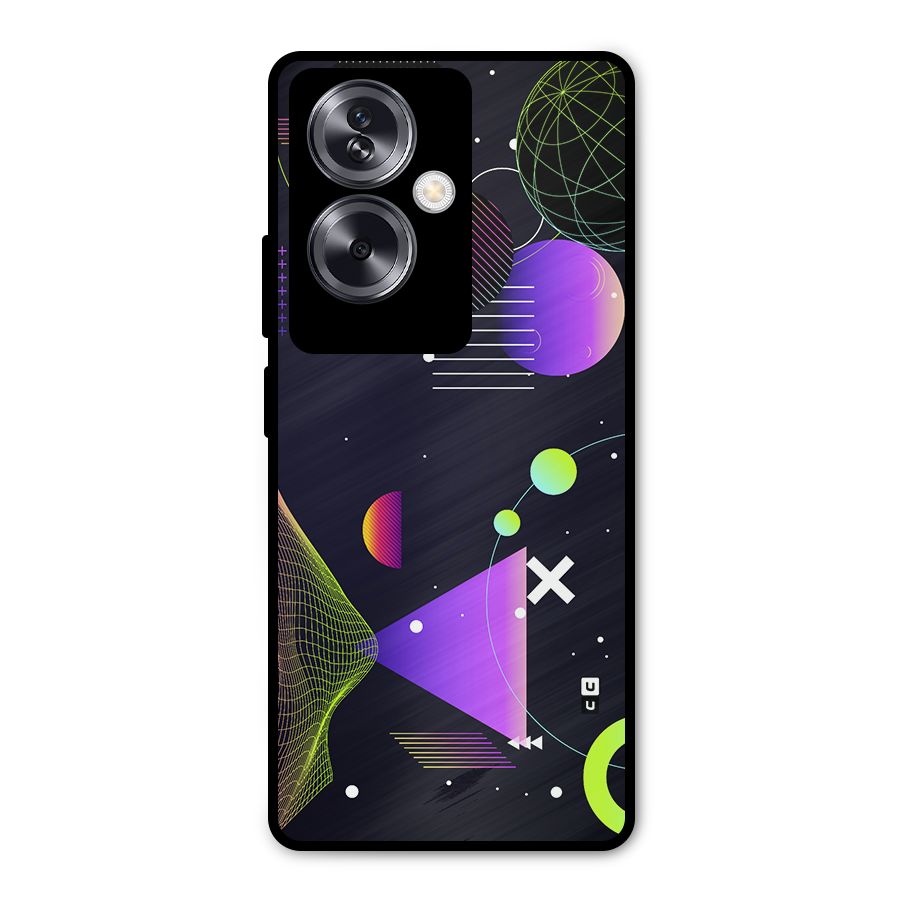 Geometrical Wireframe Metal Back Case for Oppo A79 5G