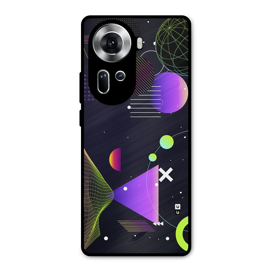 Geometrical Wireframe Metal Back Case for Oppo Reno11 5G
