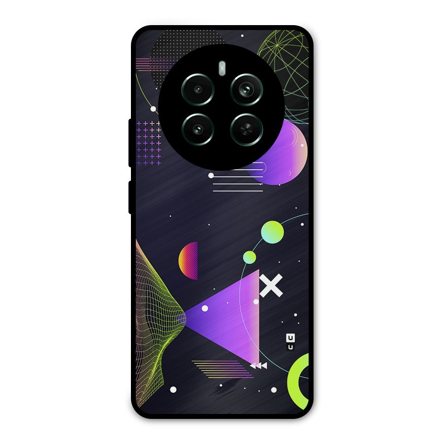Geometrical Wireframe Metal Back Case for Realme 12 Plus