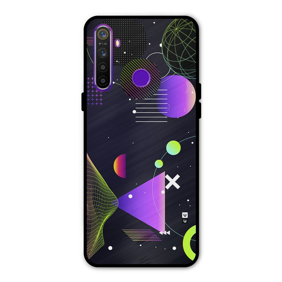 Geometrical Wireframe Metal Back Case for Realme 5