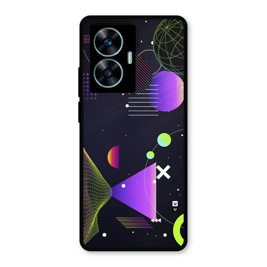 Geometrical Wireframe Metal Back Case for Realme Narzo N55