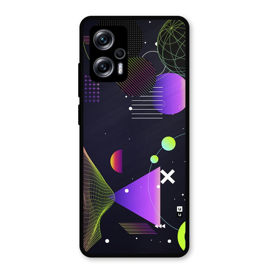 Geometrical Wireframe Metal Back Case for Redmi K50i