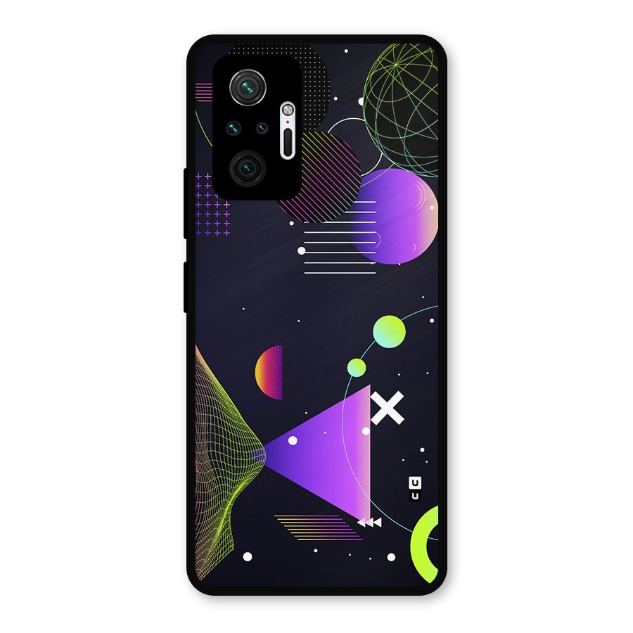 Geometrical Wireframe Metal Back Case for Redmi Note 10 Pro