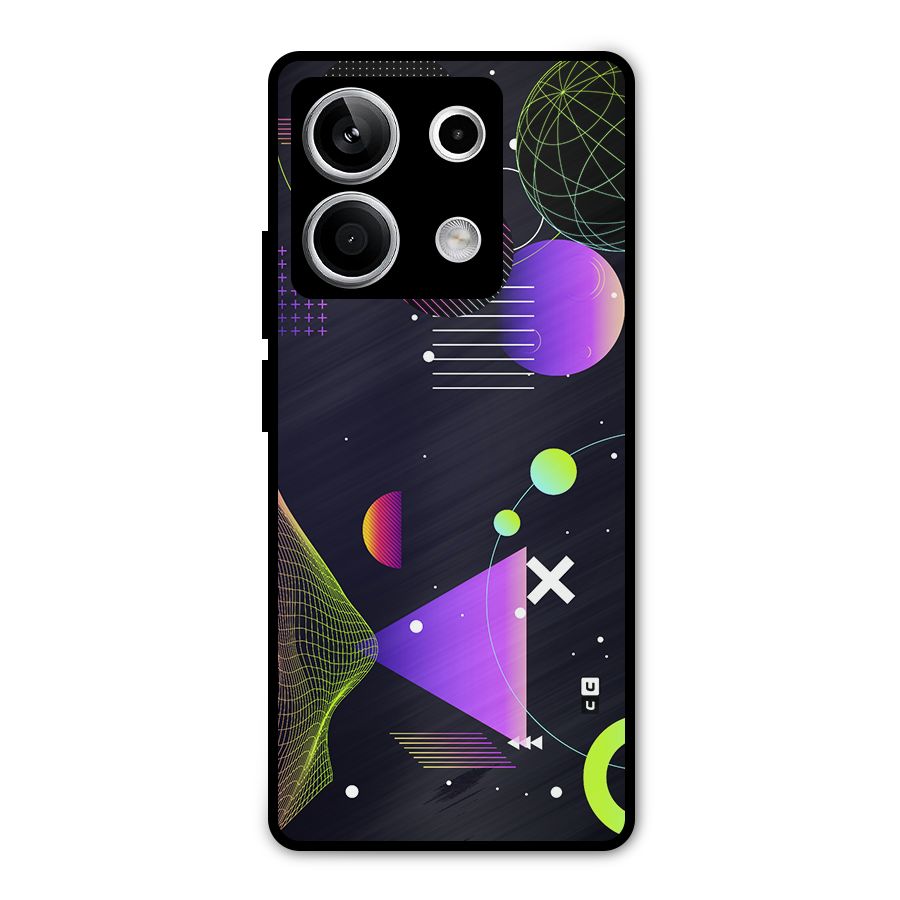 Geometrical Wireframe Metal Back Case for Redmi Note 13 5G