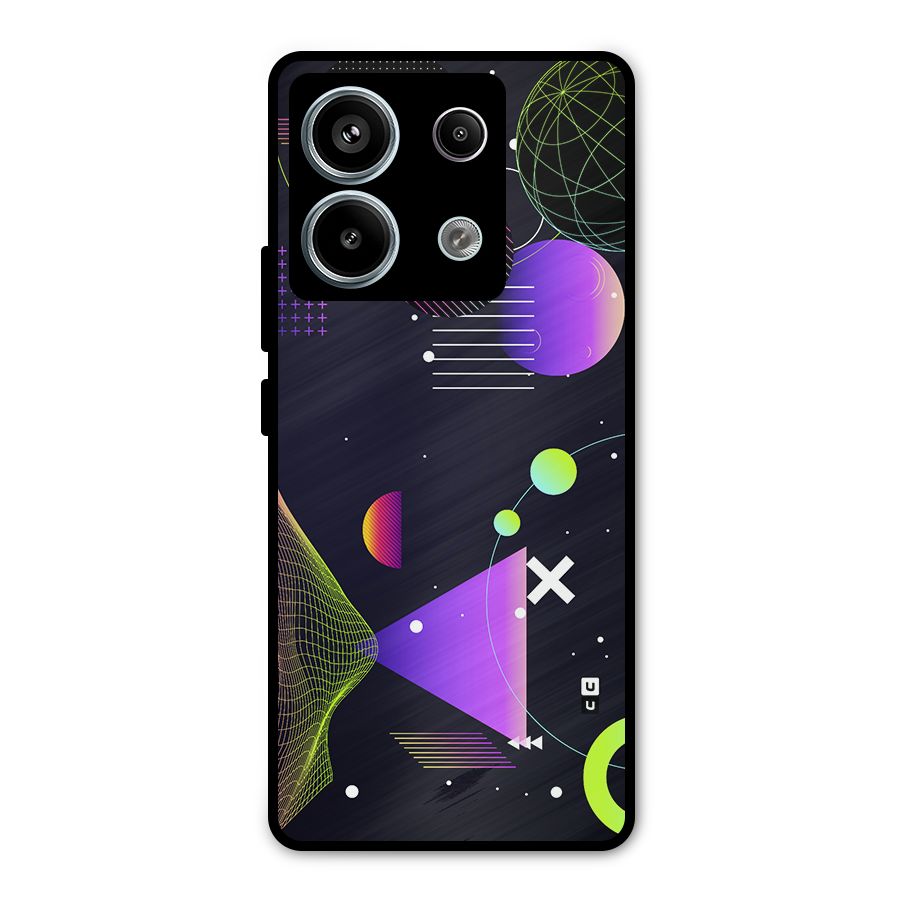 Geometrical Wireframe Metal Back Case for Redmi Note 13 Pro 5G