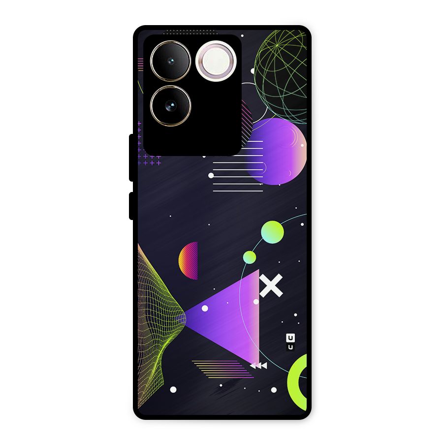 Geometrical Wireframe Metal Back Case for Vivo T2 Pro