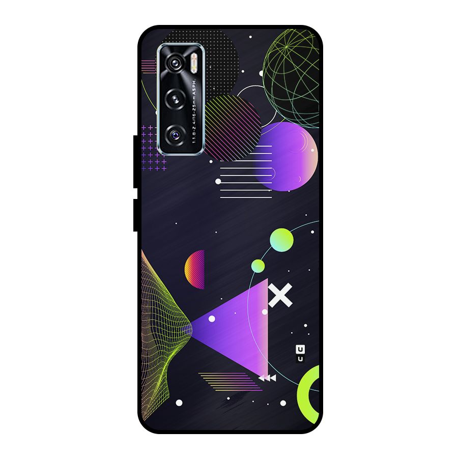 Geometrical Wireframe Metal Back Case for Vivo V20 SE