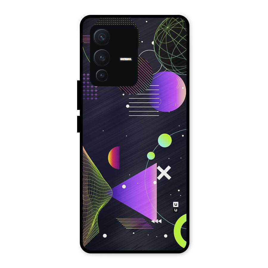 Geometrical Wireframe Metal Back Case for Vivo V23 5G
