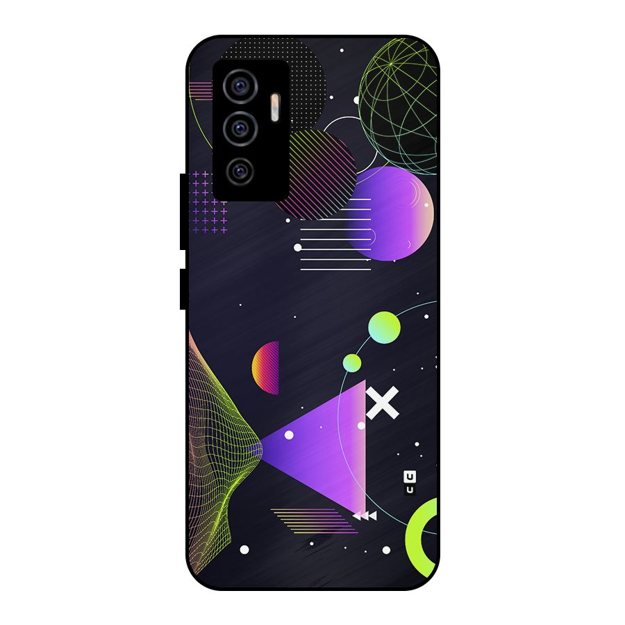 Geometrical Wireframe Metal Back Case for Vivo V23e