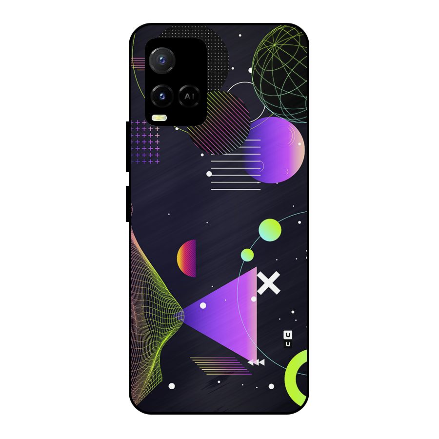 Geometrical Wireframe Metal Back Case for Vivo Y33s