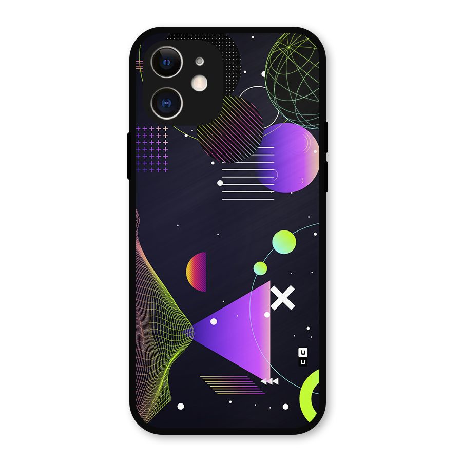 Geometrical Wireframe Metal Back Case for iPhone 12