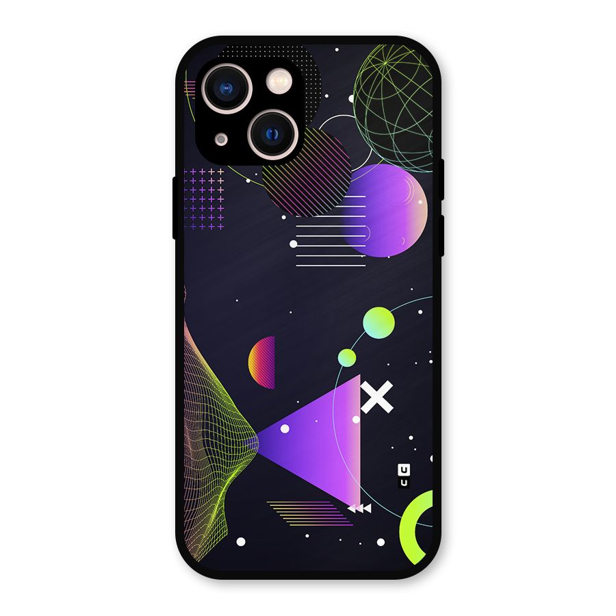 Geometrical Wireframe Metal Back Case for iPhone 13
