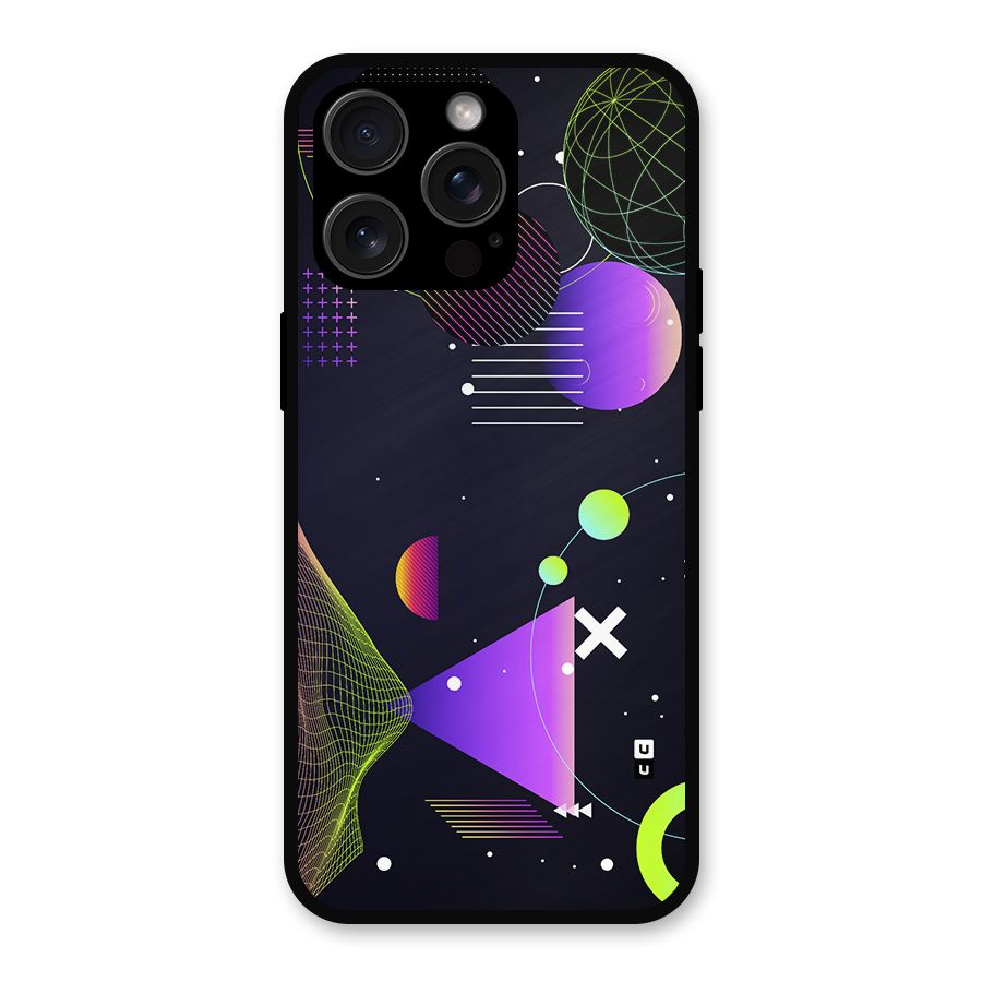 Geometrical Wireframe Metal Back Case for iPhone 15 Pro Max