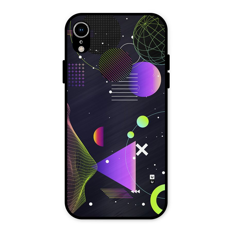 Geometrical Wireframe Metal Back Case for iPhone XR