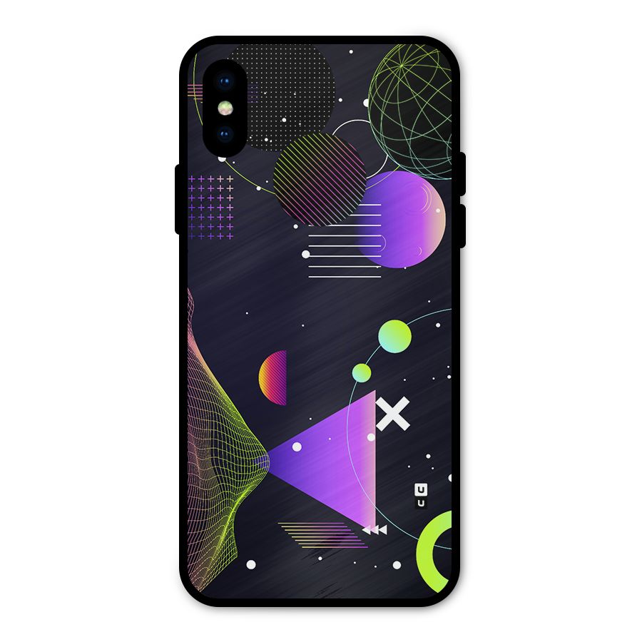 Geometrical Wireframe Metal Back Case for iPhone XS