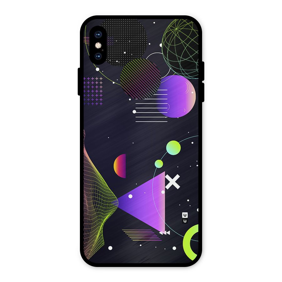 Geometrical Wireframe Metal Back Case for iPhone XS Max