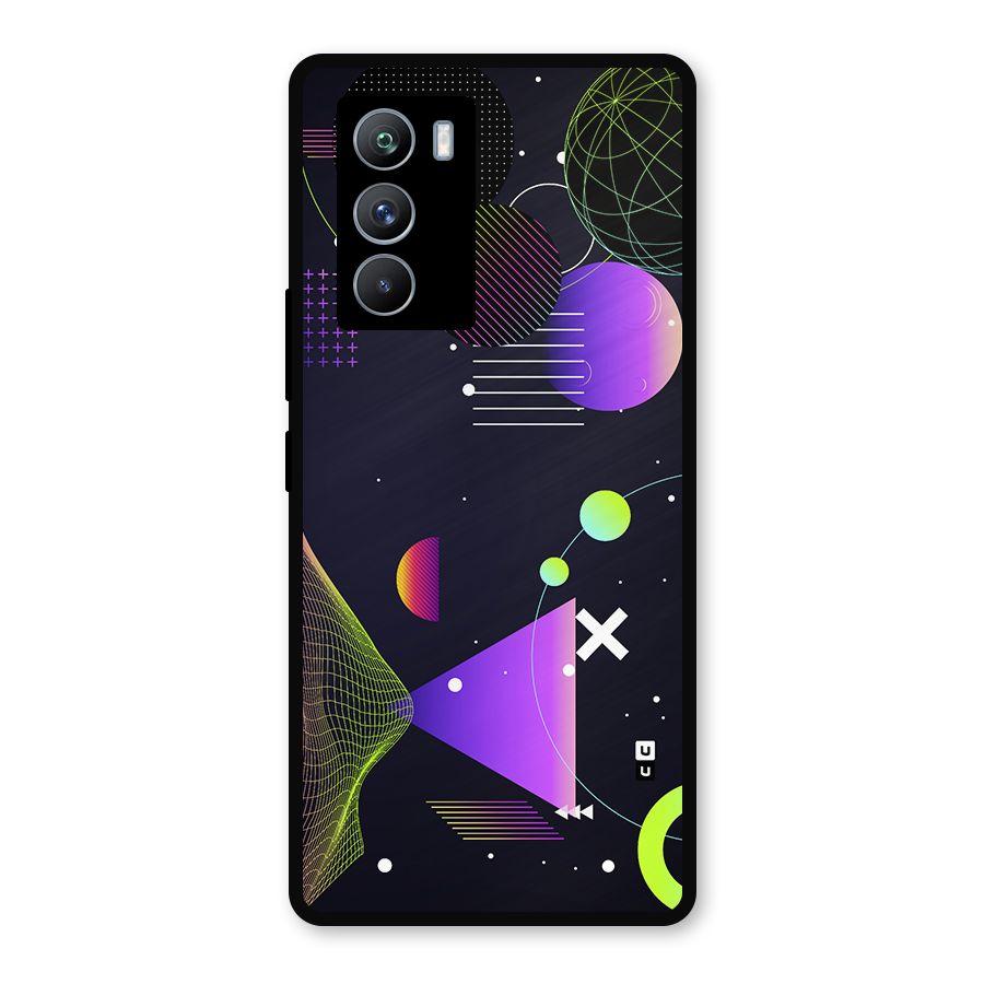 Geometrical Wireframe Metal Back Case for iQOO 9 SE