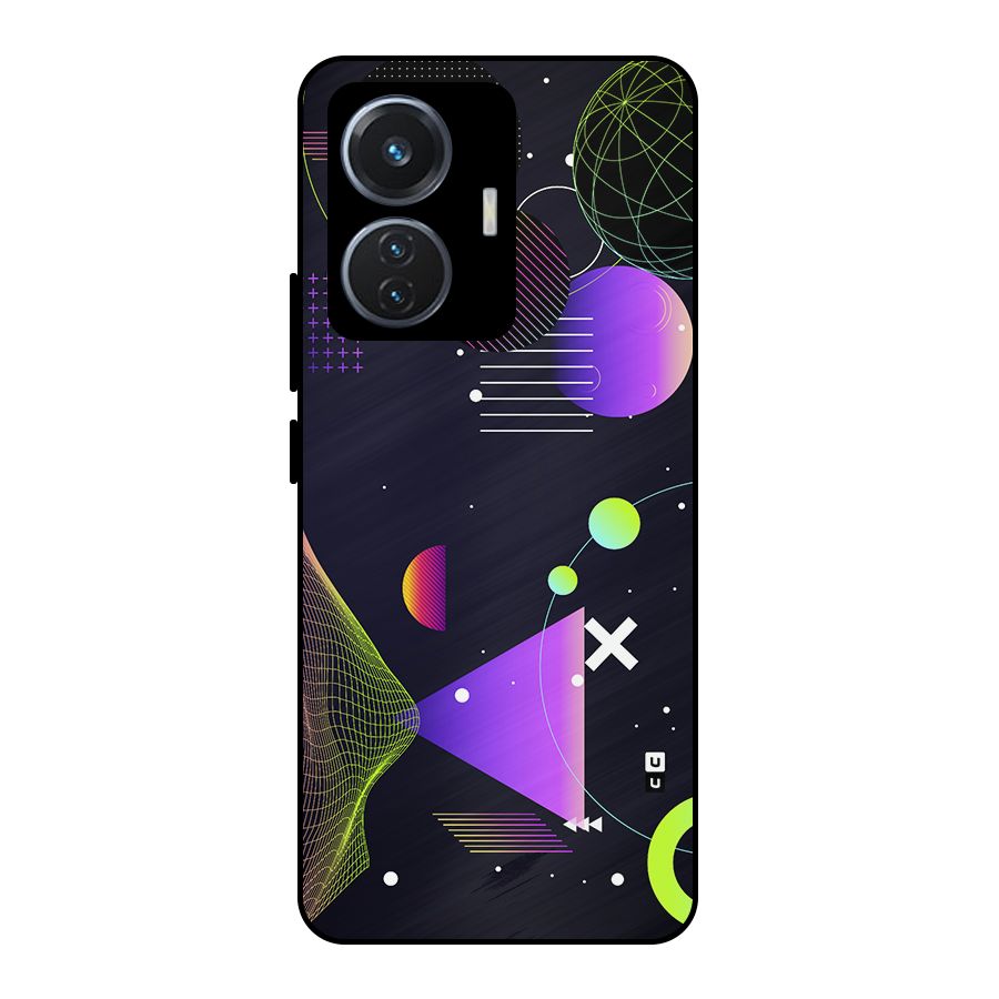Geometrical Wireframe Metal Back Case for iQOO Z6 44W