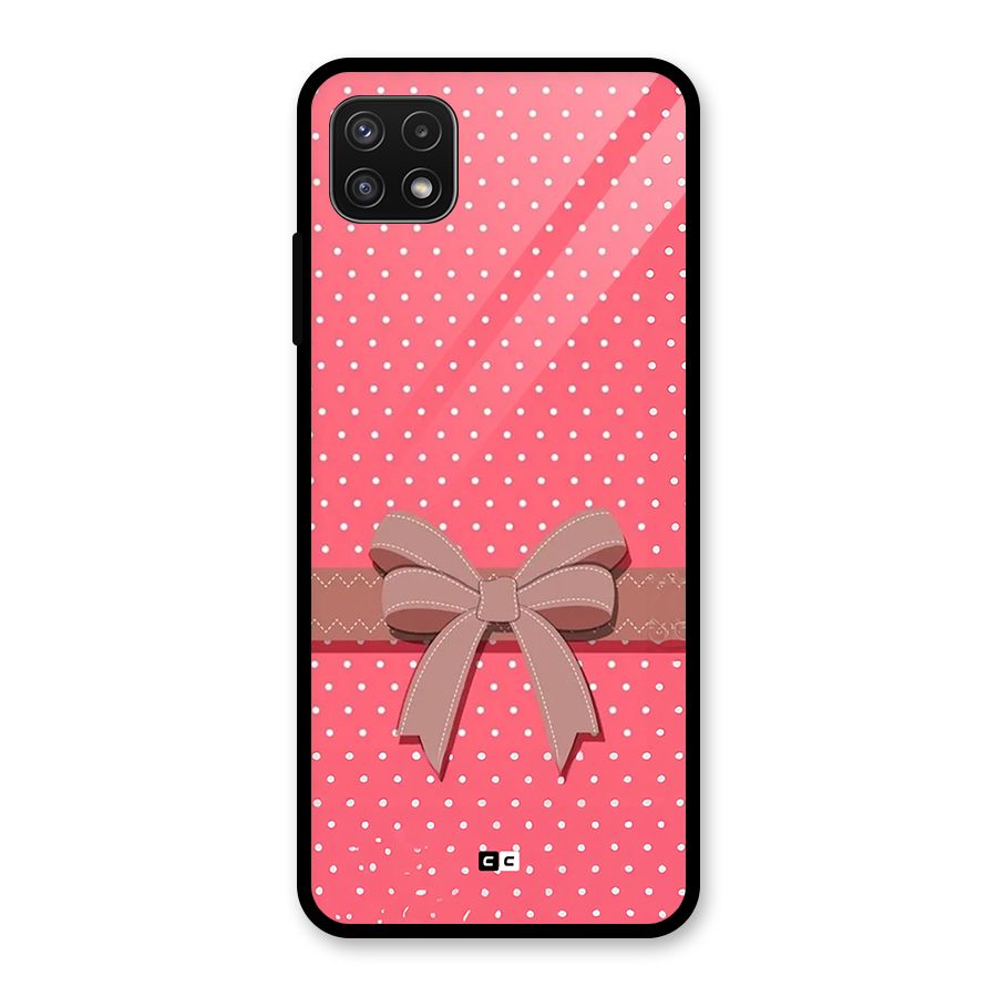 Gift Ribbon Glass Back Case for Galaxy A22 5G