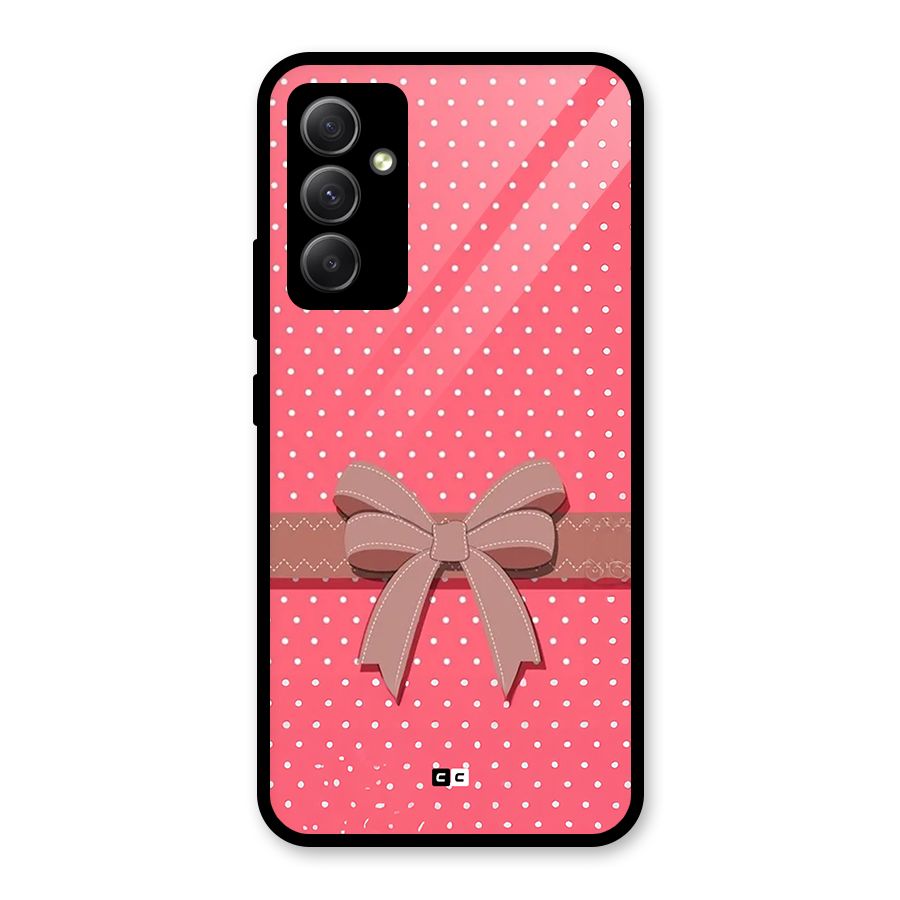 Gift Ribbon Glass Back Case for Galaxy A34