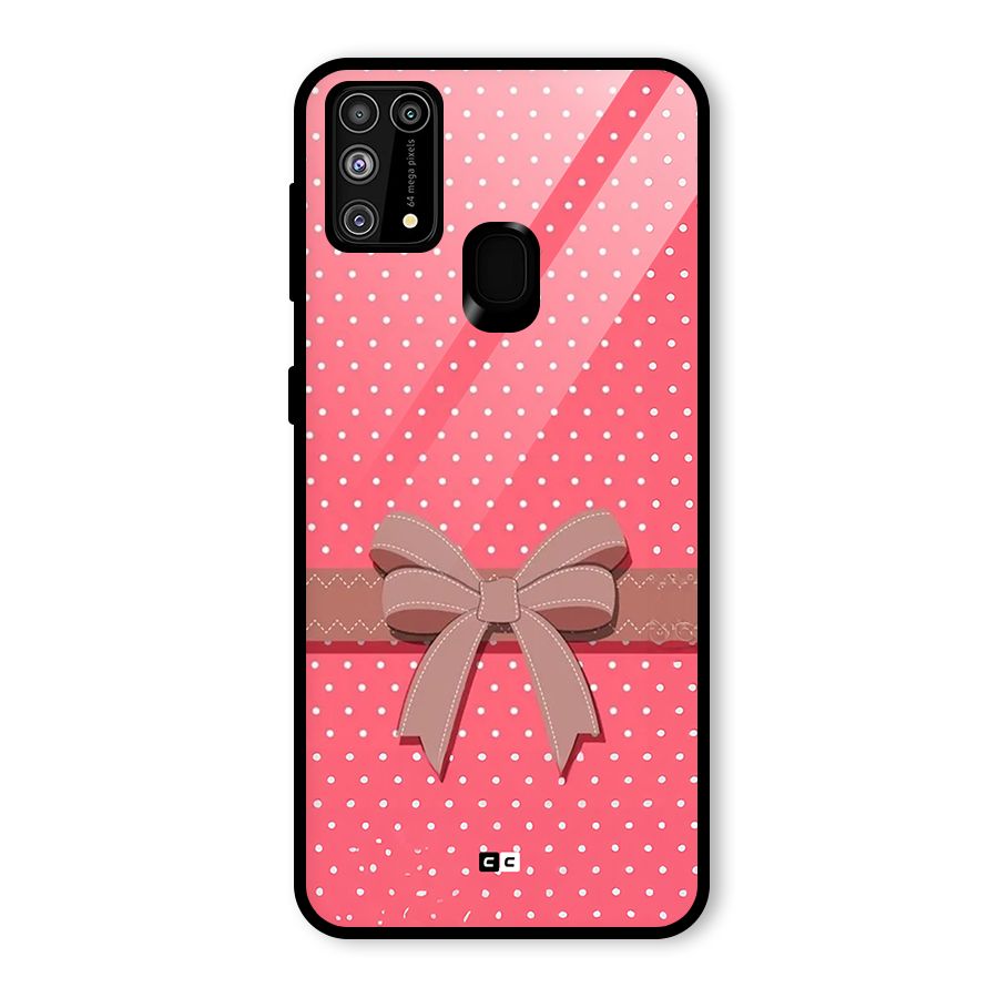 Gift Ribbon Glass Back Case for Galaxy M31