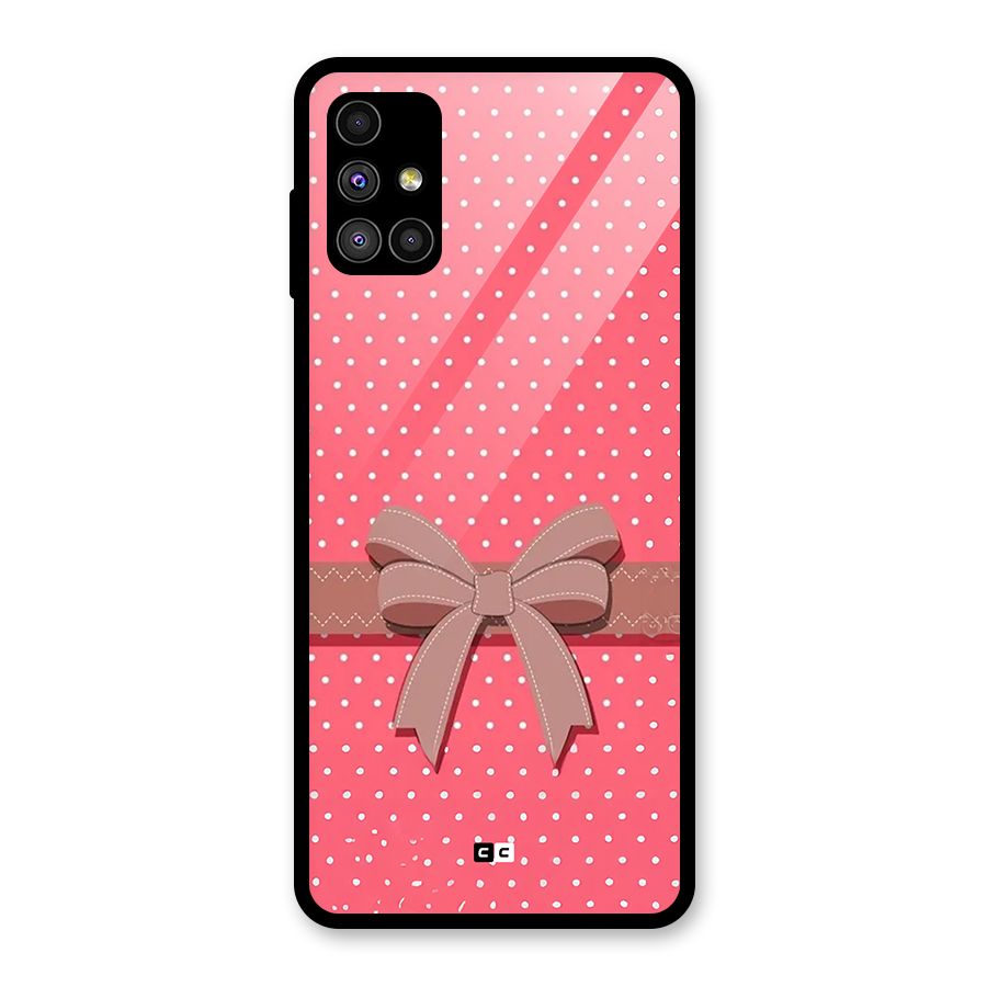 Gift Ribbon Glass Back Case for Galaxy M51
