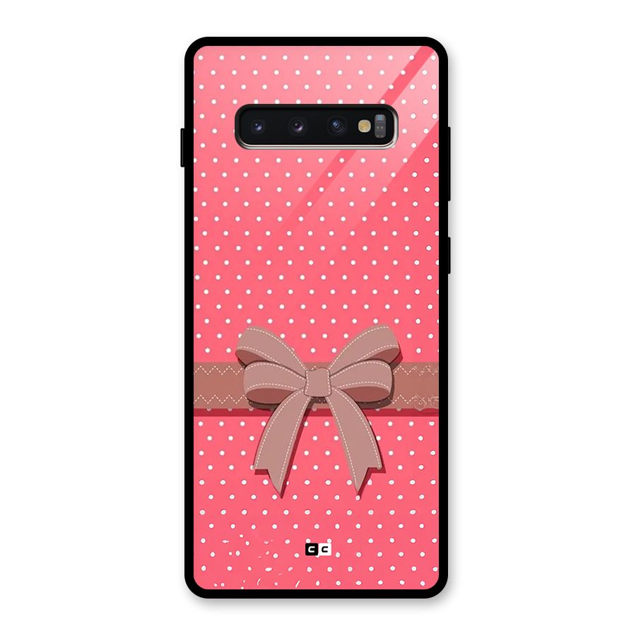 Gift Ribbon Glass Back Case for Galaxy S10 Plus