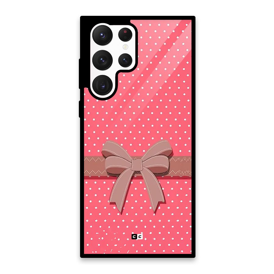 Gift Ribbon Glass Back Case for Galaxy S22 Ultra 5G