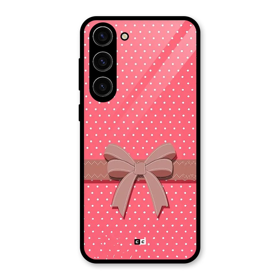 Gift Ribbon Glass Back Case for Galaxy S23 Plus