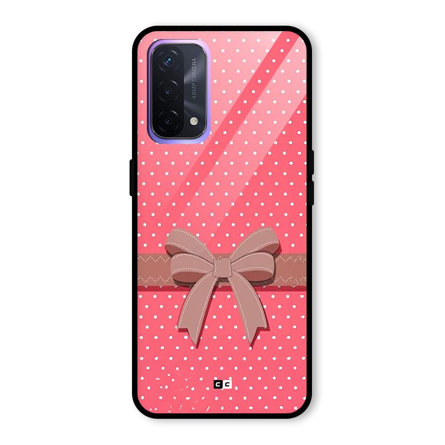 Gift Ribbon Glass Back Case for Oppo A74 5G