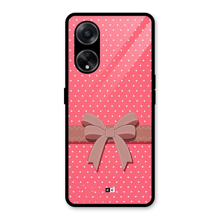 Gift Ribbon Glass Back Case for Oppo F23