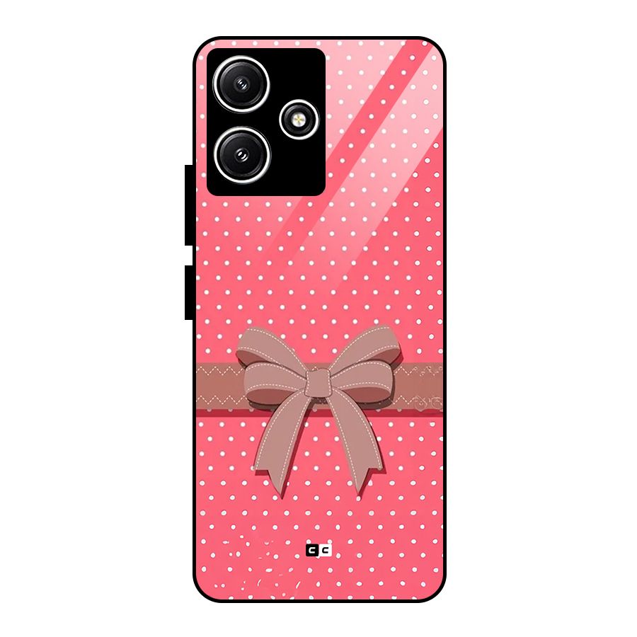 Gift Ribbon Glass Back Case for Poco M6 Pro