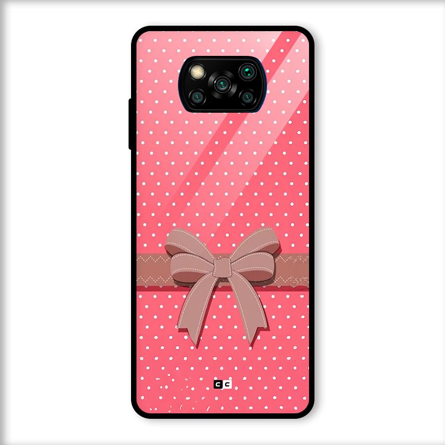 Gift Ribbon Glass Back Case for Poco X3